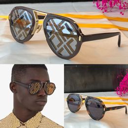 Heren ronde zonnebril ontwerper voor dames met zwarte rubberen textuur spuitgegoten frames Shades fashion FM0104 zonnebril Gafas de sol Vissende glazen lens met doos