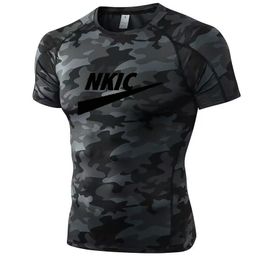 Hombres corriendo compresión gimnasio camiseta de manga corta camisetas deportivas gimnasio fitness tops hombre jogging chándal secado rápido camisa atlética tops