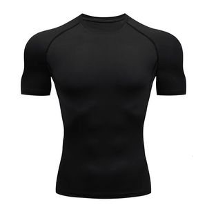 Hommes en cours d'exécution Compression T-shirt à manches courtes Sport Tees Gym Fitness Sweat Homme Jogging Survêtement Homme Chemise Athlétique Tops 240325