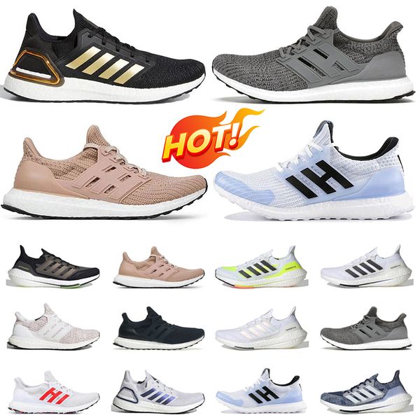 Men Running Shoes Ultraboosts 20 Púrpura Triple Blanco Blanco Amarillo Pink Blue Mujeres Metálicas Mujeres Capriconas de zapatillas Al aire libre Tamaño 36-45