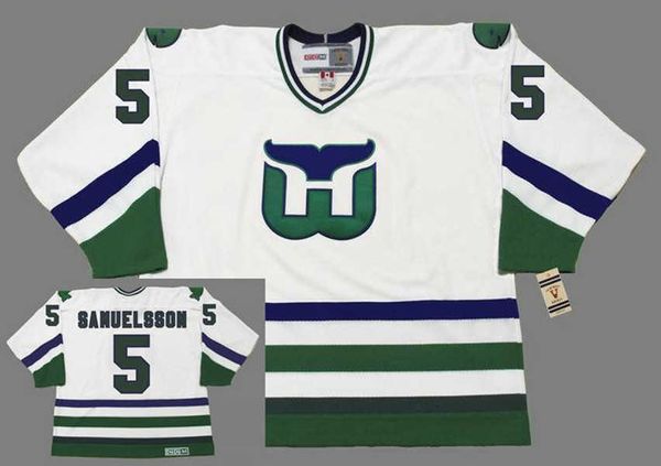 Maillot de hockey sur glace rétro vintage Ron Francis Hartford Whalers # 10 pour hommes 11 KEVIN DINEEN 5 Ulf Samuelsson 16 Pat Verbeek