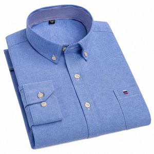 Heren 100% katoenen overhemd Lg-mouwen Geruit Oxford Casual Effen Kleur Print Normale pasvorm Formeel Dr-shirt Oversized 7XL 6XL 5XL E8mH#
