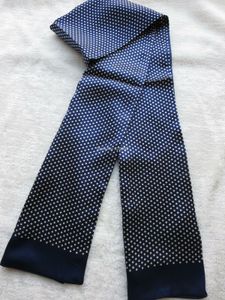 Foulard homme 100% soie cravate double couche foulard soyeux classique bleu