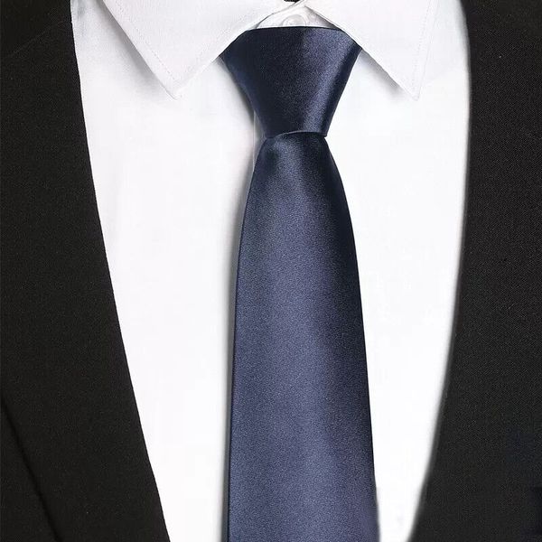 Homme 100 Soie Cravate Cravate Solide Foulard Haute densité Imperméable Noir Bleu