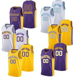 Heren Los Angeles Custom Basketball Jerseys maken uw eigen Jersey Sports Shirts Gepersonaliseerde Team Naam en Aantal gestikt