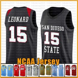 Maillot de basket-ball universitaire Leonard NCAA pour hommes, 15 Kawhi San Diego State Aztecs College Leonard