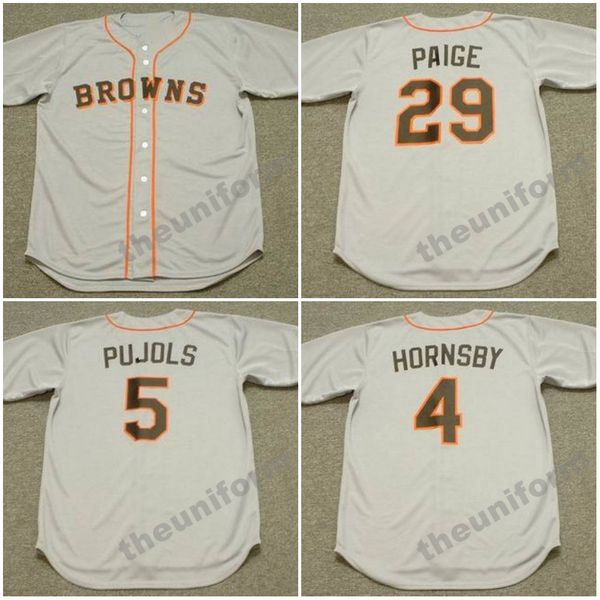 Maillot de baseball ROGERS HORNSBY ALBERT PUJOLS SATCHEL PAIGE DIZZY DEAN EDDIE GAEDEL pour hommes des années 1950 à 1951 S-5XL