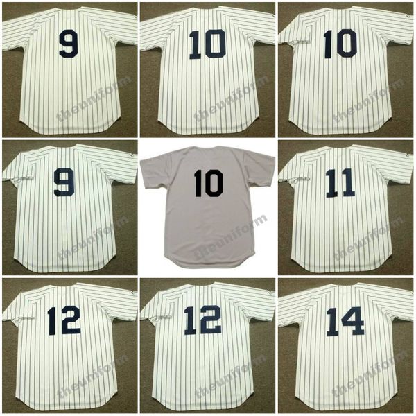 Hommes 1951-1998 GRAIG NETTLES ROGER MARIS CHRIS CHAMBLISS PHIL RIZTUTO CHUCK KNOBLAUCH RON BLOMBERG LOU PINIELLA # 14 SWOBODA Throwback York Baseball Jersey S-5XL