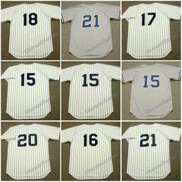 Nouveau THURMAN MUNSON WHITEY FORD GENE MICHAEL # 17 RIVERS DON LARSEN SCOTT BROSIUS JORGE POSADA PAUL O'NEILL Throwback York Baseball Jersey S-5XL pour hommes des années 1951 à 1998