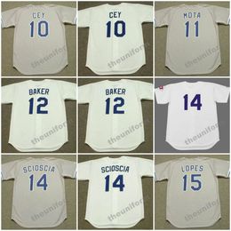 Hombres 1951's-2002 Los Ángeles HIDEO NOMO RON CEY MANNY MOTA DUSTY BAKER JEFF KENT GIL HODGES MIKE SCIOSCIA DAVEY LOPES Jersey de béisbol retro S-5XL