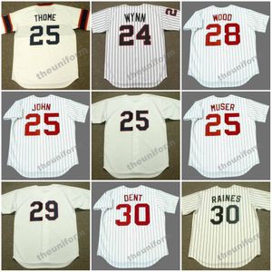 Hombres de 1960 a 1994 Chicago EARLY WYNN JIM THOME SAMMY SOSA # 25 JOHN TONY MUSER WILBUR WOOD JACK McDOWELL BUCKY DENT TIM RAINES Camiseta de béisbol retro S-5XL