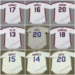 Hommes 1965's-1987 Nouveau NEIL ALLEN GIL HODGES JERRY GROTE DWIGHT GOODEN KEITH HERNANDEZ DARRYL STRAWBERRY HOWARD JOHNSON # 20 AGEE Throwback York Baseball Jersey S-5XL