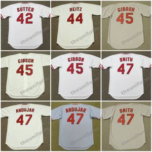 Maillot de baseball KEN REITZ BOB GIBSON JOAQUIN ANDUJAR LEE SMITH WILLIE McGEE DARRYL KILE pour hommes des années 1967 à 1992 S-5XL