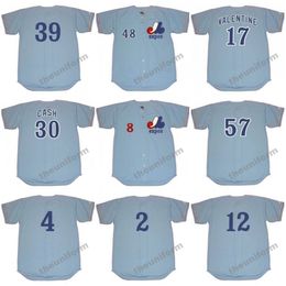 Hombres Montreal 1969-1978 COCO LABOY DAVE CASH # 17 VALENTINE ELIPE ALOU GARY CARTER GENE MAUCH JOHN BATEMAN # 12 BOCCABELLA KEN SINGLETON Camiseta de béisbol retro S-5XL
