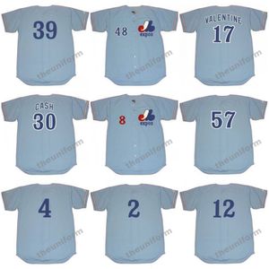 Hommes 1969-1978 Montréal COCO LABOY DAVE CASH # 17 VALENTINE ELIPE ALOU GARY CARTER GENE MAUCH JOHN BATEMAN # 12 BOCCABELLA KEN SINGLETON Throwback Baseball Jersey S-5XL