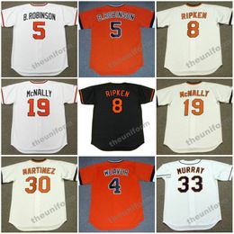 Hombre de 1969 a 2001 BROOKS ROBINSON CAL RIPKEN DAVE McNALLY DAVEY JOHNSON DENNIS MARTINEZ DOUG DeCINCES EARL WEAVER EDDIE MURRAY Camiseta de béisbol retro S-5XL