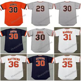 San Francisco TITO FUENTES CHILI DAVIS ORLANDO CEPEDA GARRY MADDOX CHRIS SPEIER GARY MATTHEWS GAYLORD PERRY Throwback-honkbalshirt voor heren, 1969-2002, S-5XL