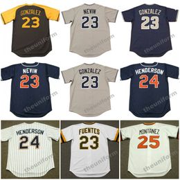 Heren San Diego ADRIAN GONZALEZ, jaren 70-2009 ADRIAN GONZALEZ PHIL NEVIN TITO FUENTES RICKEY HENDERSON WILLIE MONTANEZ DAVE KINGMAN Throwback honkbalshirt S-5XL