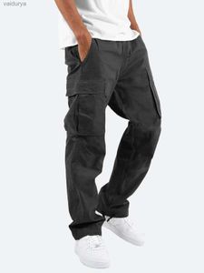Hombres 2023ss Cargo Cordón Multibolsillo Diseñador Cargo Pantalón Slim Pantalones rectos Asia Tamaño M-5XL 240308