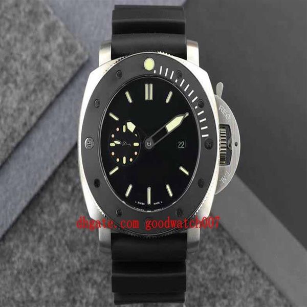 Mouvement masculin 3 jours Asian 9015 47 mm Mouvement automatique Regarder Black Ceramic Centhire Crystal Plongée Fashion Luminous Sport WATC251T