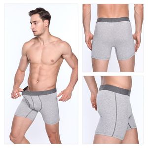 Lot de 3 boxers de performance pour hommes, sous-vêtements courts à jambes longues avec pochettes d'ouverture, slips flexibles en coton pour sous-vêtements de sport