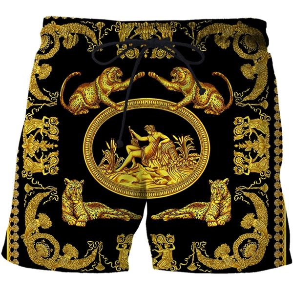 Pantalones cortos de lujo con estampado 3D para hombre, pantalones de playa transpirables para correr al aire libre, Fitness, ocio, secado rápido, aristocracia de gama alta 220425