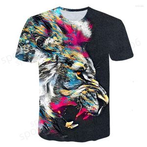 Camisetas 3D para Hombre Camisetas para Hombre Camiseta 3D de León de Verano Camiseta con Estampado Animal de Moda Camiseta Informal de Manga Corta para Hombre