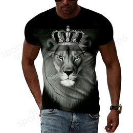 T-shirts 3D pour hommes été créatif Lion Design mode hommes T-shirt 3D décontracté Hip Hop Haruku col rond imprimé graphique t-shirts à manches courtes