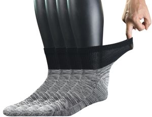 Chaussettes diabétiques en bambou pour hommes, 4 paires, avec bout sans couture et semelle coussinée, taille 10-13, 240110