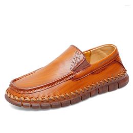 Chaussures en cuir décontractées pour hommes, 964, à fond tendon, antidérapantes, grande taille 38-47