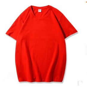 Mannen een Solid Color Korte Mouw T-shirt Zomer Ronde hals Katoen Effen Wit Losse Losse 2021 Blank