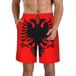 Drapeau de l'albanie pour hommes albanais fans de plage pantalon shorts surf sur les maillots de bain en polyester M-2xl Running