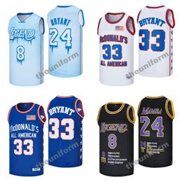 Jerseys de basket-ball All American Bryant # 8 # 24 # 33 Mamba Jersey Size S-3XL