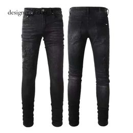 Amirir jeans ksubi heren ontwerper paarse amirir voor mannen denim met gaten man rechte been ritszachte zachte hiphop motorrijders motorfiets true pruple jeans 9131