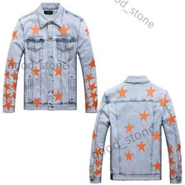 Amirs denim Jacket Hommes Designer High Street Hole Star Patch Femmes Broderie Denim amri Veste Taille S / m / l / xl / xxl 1 R01K