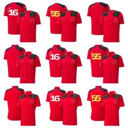 T-shirt de l'équipe f1 2023 pour hommes et femmes costume de polo quatre saisons combinaison de course rouge de Formule 1 officielle custom264a