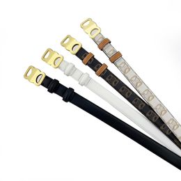 Cinturones para hombres y mujeres Cinturones de cintura pequeña de diseñador de 2,5 CM Cinturones de moda para mujeres Jeans casuales de cuero con patrón de alfabeto correas para los hombros Seleccione 6 colores con caja
