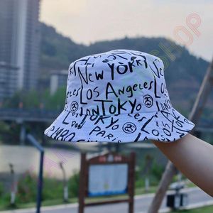 Heren- en damesontwerpers Luxe dubbelzijdig dragen Graffiti Hoge kwaliteit Craft Summer Sunshade Hat Unisex