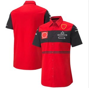 T-shirt de l'équipe F1 pour hommes et femmes, combinaison polo d'été, combinaison de course rouge de formule 1, officielle, même coutume