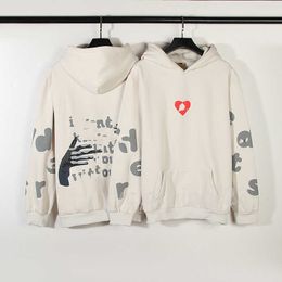 Hombres y mujeres hip hop amor brazos carta espuma impresa chaqueta con capucha aneyees diseñador personalidad 23ss