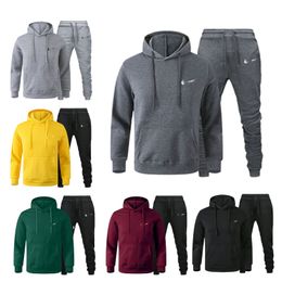 Sweat à capuche pour hommes et femmes 2 pièces/ensemble printemps survêtement hommes femmes vêtements de sport sweat costume 2 pièces ensemble pantalon de survêtement sport mâle vêtements à capuche Tech polaire