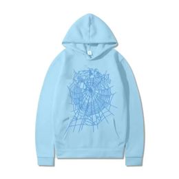 Sweatshirts pour hommes et femmes Sweatshirts Sweatpants Fashion Brand 555 Sky Blue Numéro d'ange de haute qualité Pouffle Prince Graphic Spiders Web