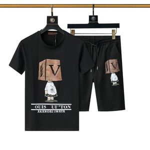 Heren- en dames Louiseity Sportswear Designer T-shirt Set Street Wear Casual Ademende Summer Top Shorts T-shirt Outdoor Viutonity Hoge kwaliteit Set M-3XL
