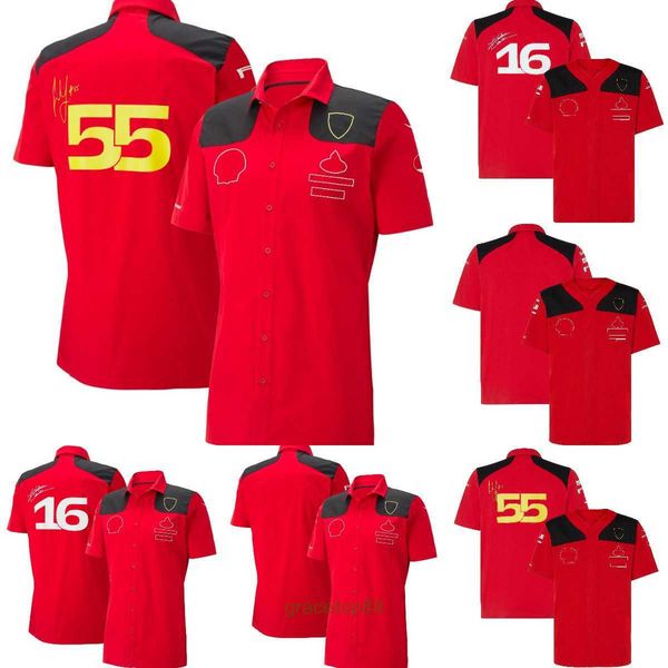 Nuevas camisetas para hombres y mujeres Fórmula Uno F1 Polo Ropa Top Red Team Racing Summer Casual Button Up Lpi1