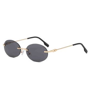 Heren en dames Ovale zonnebril, unieke luxe dubbele brug, retro, steampunk, UV400, 2022