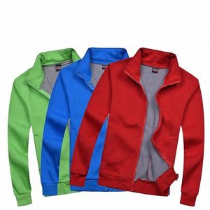 Suéter para hombres y mujeres Cmere Cremallera Cuello alto Color sólido Chaqueta de felpa Chaqueta suelta Classmate Party T45Z #