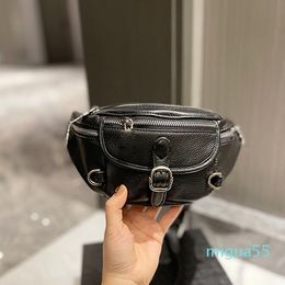 Bolso de pecho con cremallera para hombre y mujer Cuero de vaca Satchel Bolsas de cintura de moda Versión coreana Insértil Bagna de cadena de mensajería