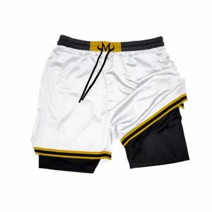 Short de sport 2 en 1 imprimé Manga pour hommes, pantalon court de sport en maille, séchage rapide, respirant, été, 54a6 #