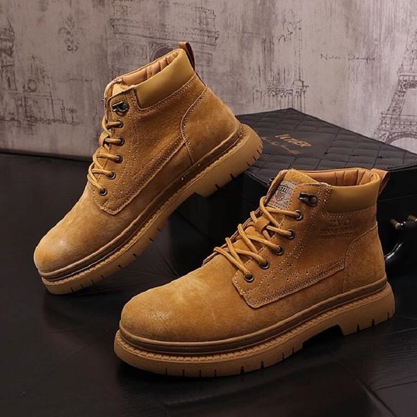 Botas de tobillo para hombre, botas de Estilo Vintage para hombre, zapatos informales para hombre, zapatos de plataforma cómodos, zapatos de Skate 10A31