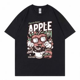 Camiseta con estampado Apple Crunch para hombre, diseño retro fresco, top de manga corta de calle, camiseta para hombre Cott Summer i8sN #